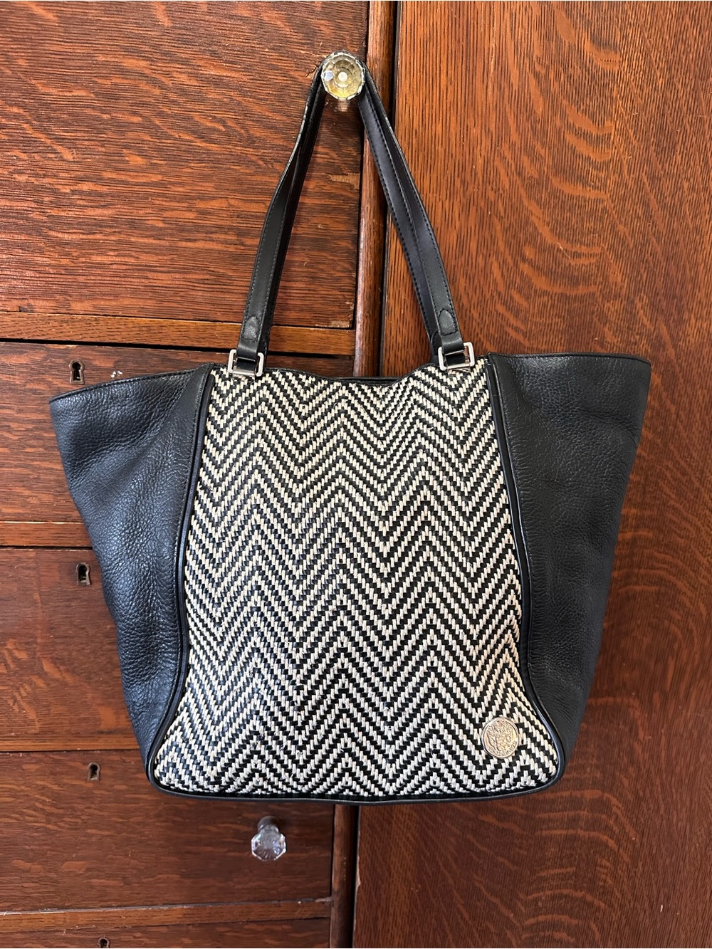 Black and white Tylee 
Vince Camuto Chevron Tote Bag - including Dust Bag